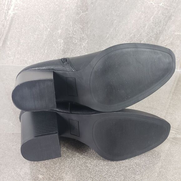 Sun Stone Boots Womens 10 M Black Block Heel Zip Ankle Booties Graceyy - Picture 8 of 12